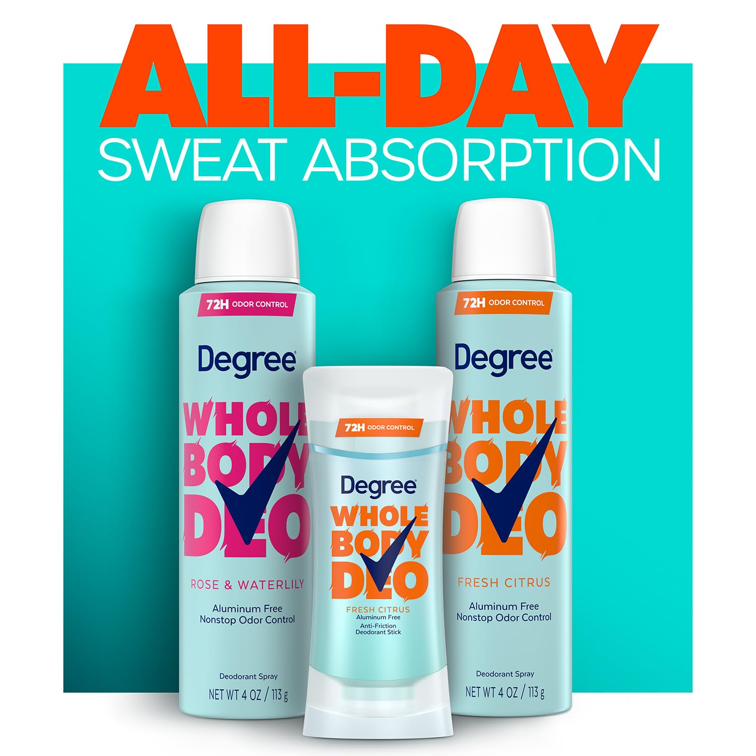 Six pack of compact one point one ounce daily protection deodorants
