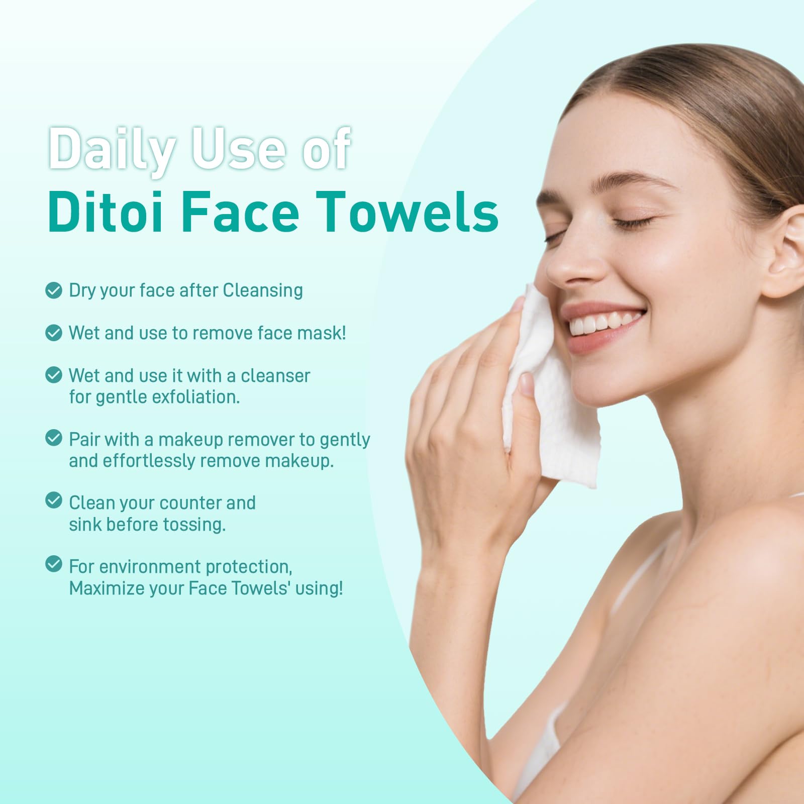 Extra large textured dry facial wipes for sensitive skin