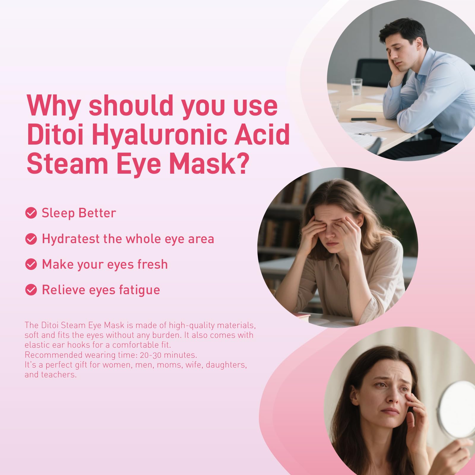Individually wrapped disposable heated eye patches