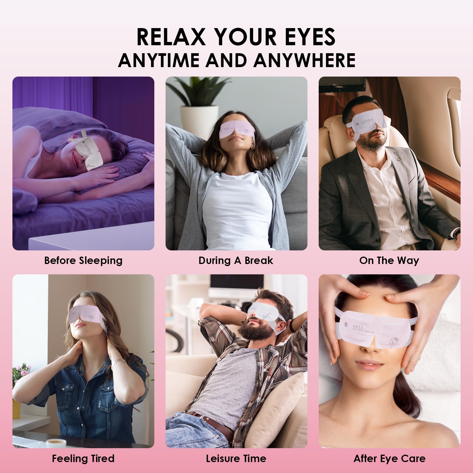 Premium air activated warm compress for eye strain