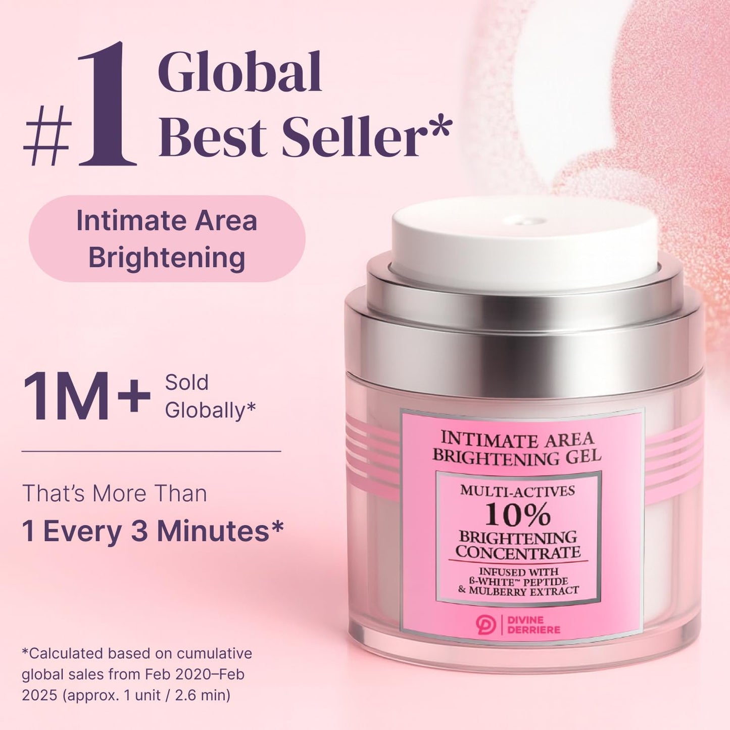 Divine Derriere skin brightening formula bottle displaying alpha arbutin concentration