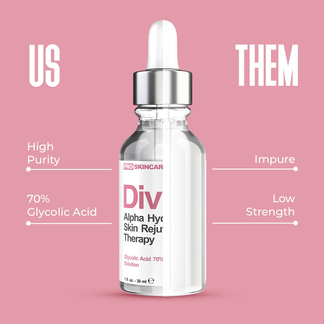 Authentic USA imported Divine Derriere chemical face peel bottle angle view
