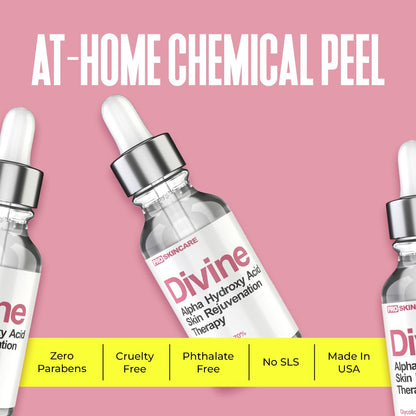 Divine Derriere glycolic acid peel application directions and caution label