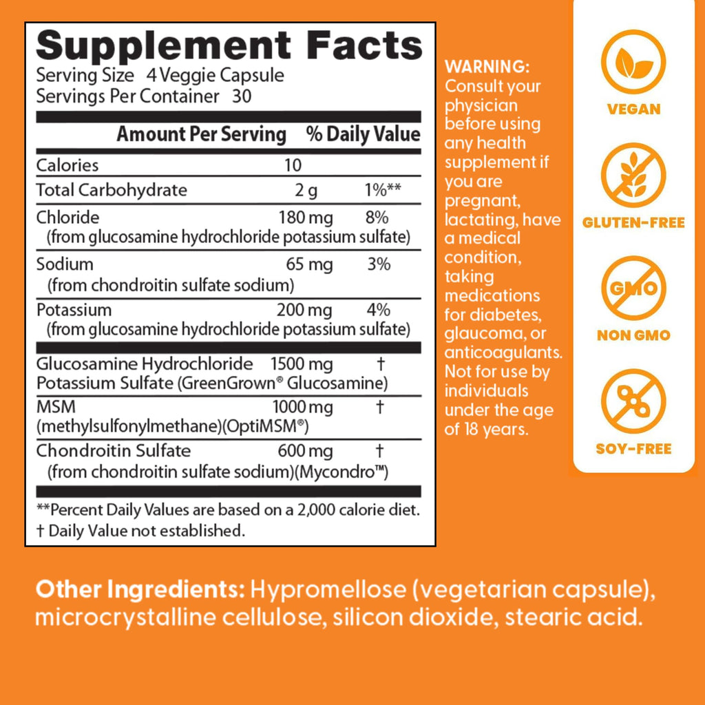 Doctor's Best vegan formula ingredients and nutritional panel view