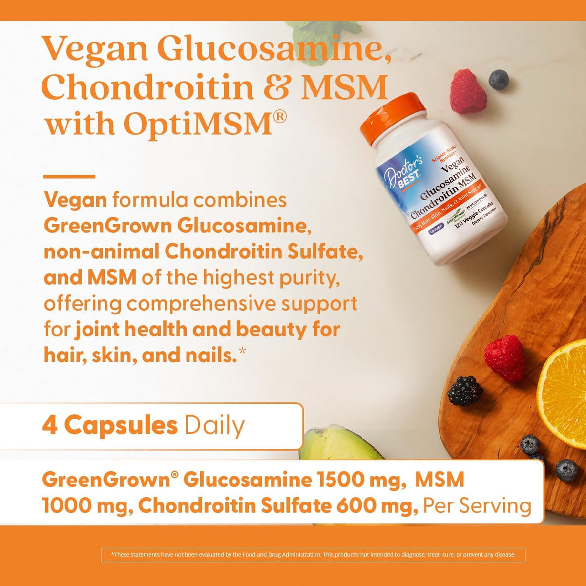 Doctor's Best plant-based supplement bottle angled display