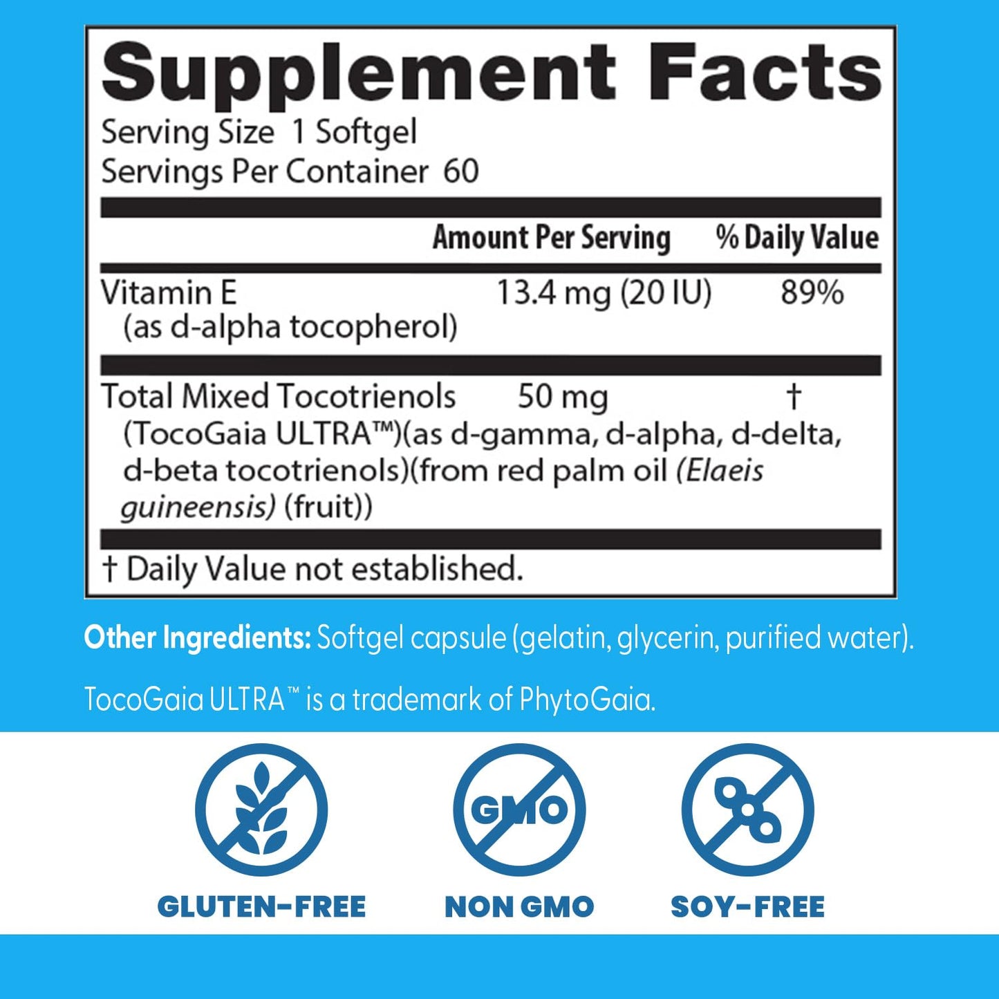 USA imported Doctor's Best bioenhanced vitamin E tocotrienols bottle packaging