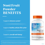 Back label of Doctor's Best Noni Concentrate showing supplement facts and organic ingredients