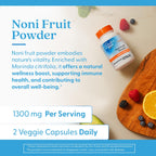 Doctor's Best Morinda citrifolia fruit powder capsules nutritional information panel close up