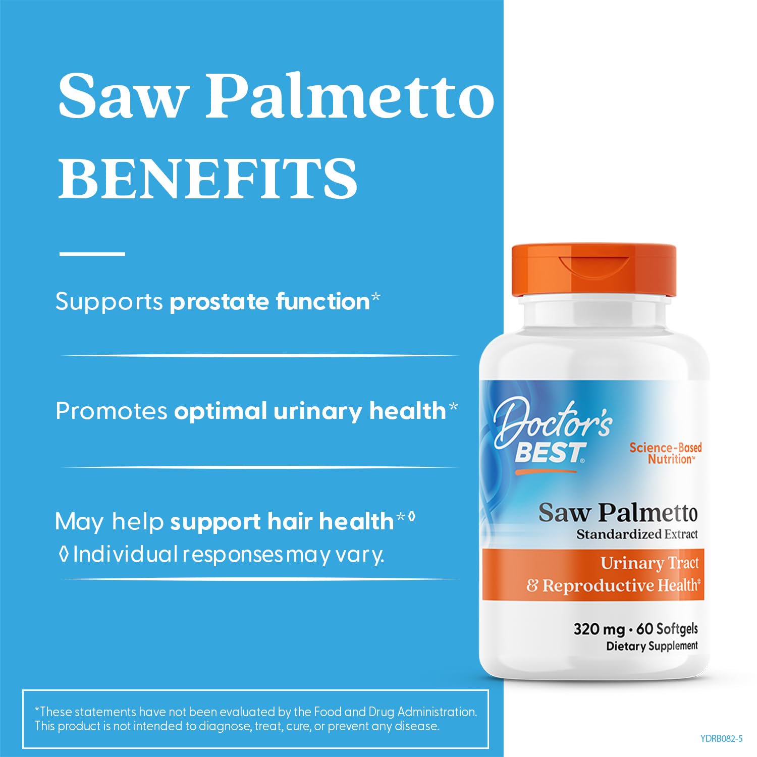 Doctor's Best Saw Palmetto prostate health supplement supplement facts and nutritional information panel