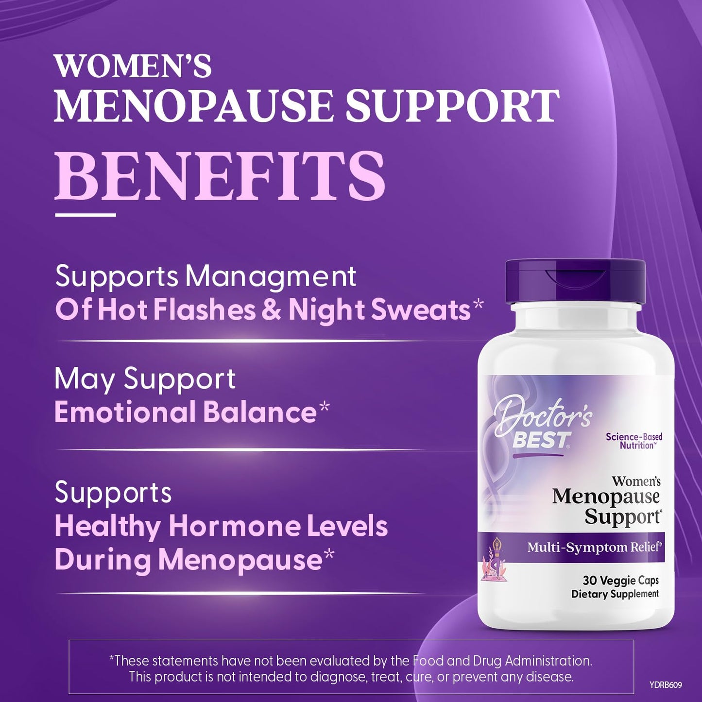 Doctor's Best menopause supplement label details