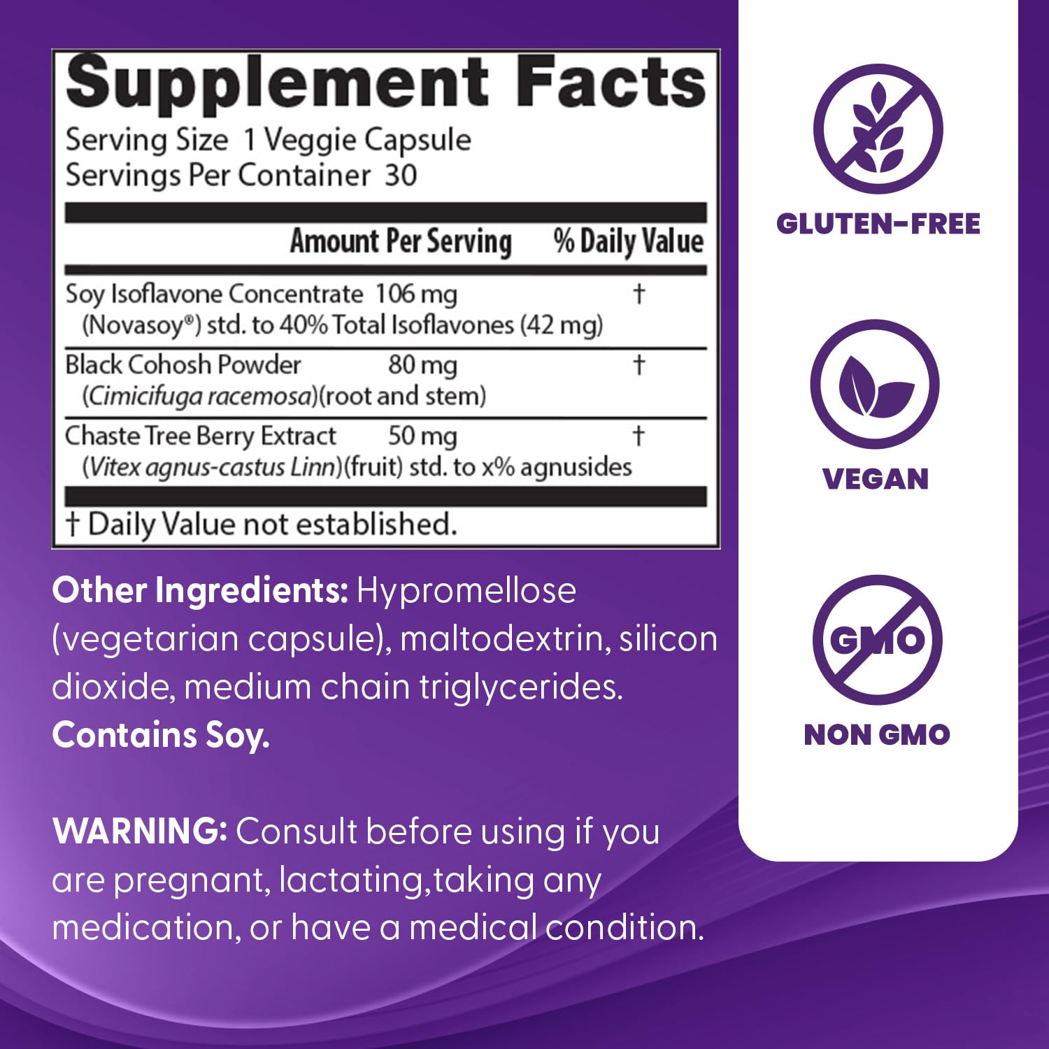Doctor's Best Women's Menopause Support ingredient profile