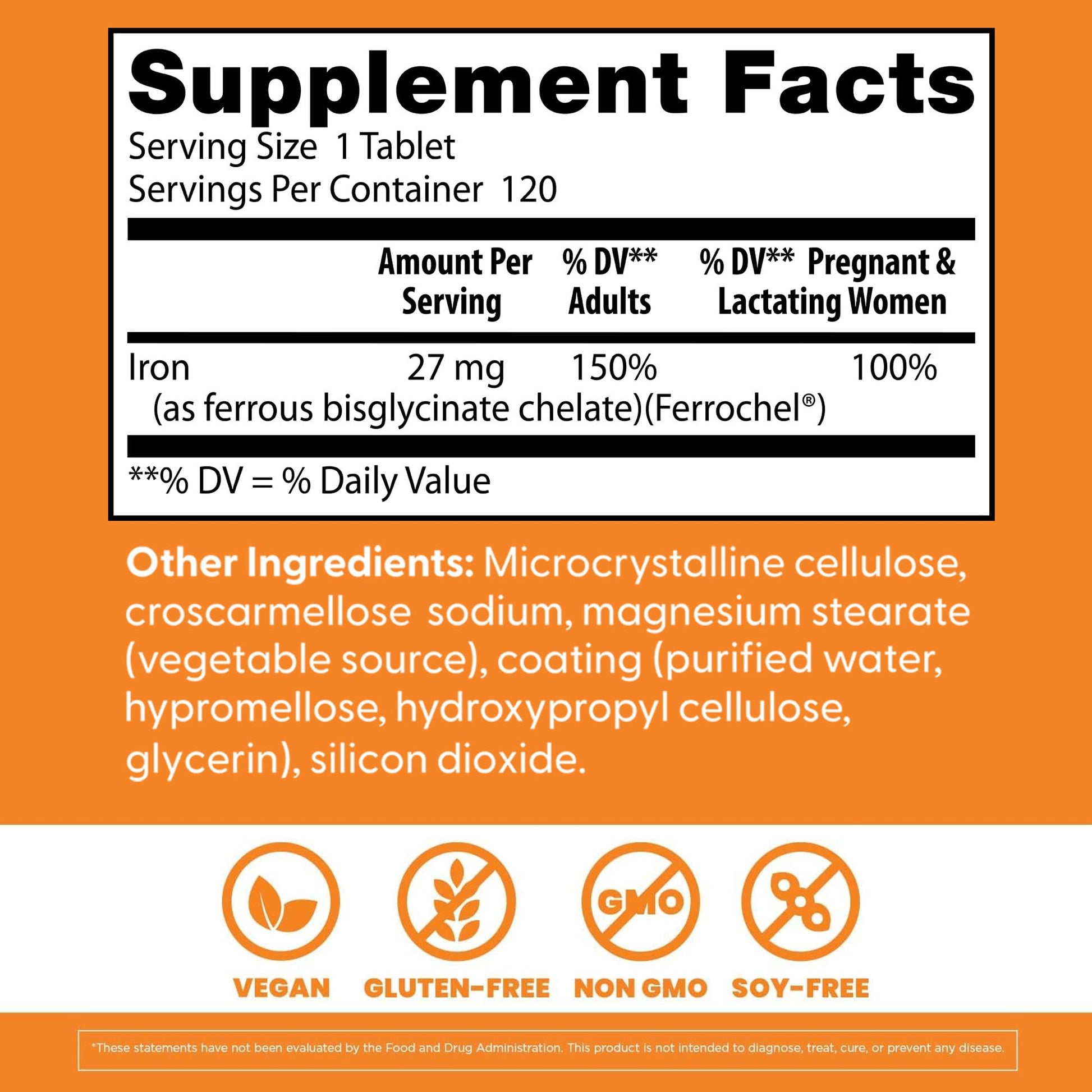 Side angle of Doctor's Best chelated iron bottle emphasizing immune health benefits.