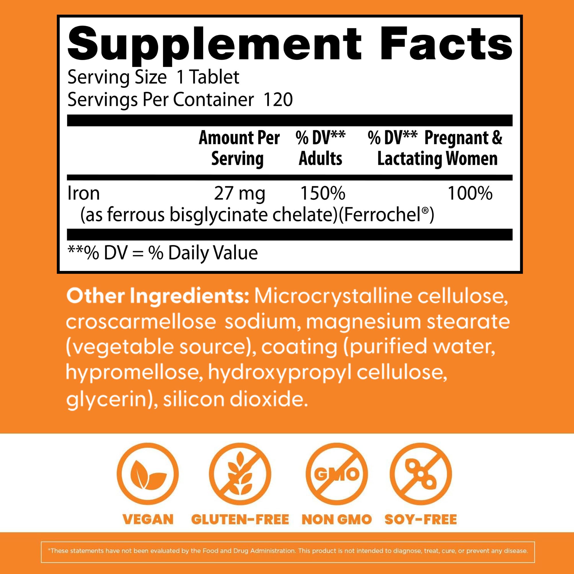 Side angle of Doctor's Best chelated iron bottle emphasizing immune health benefits.