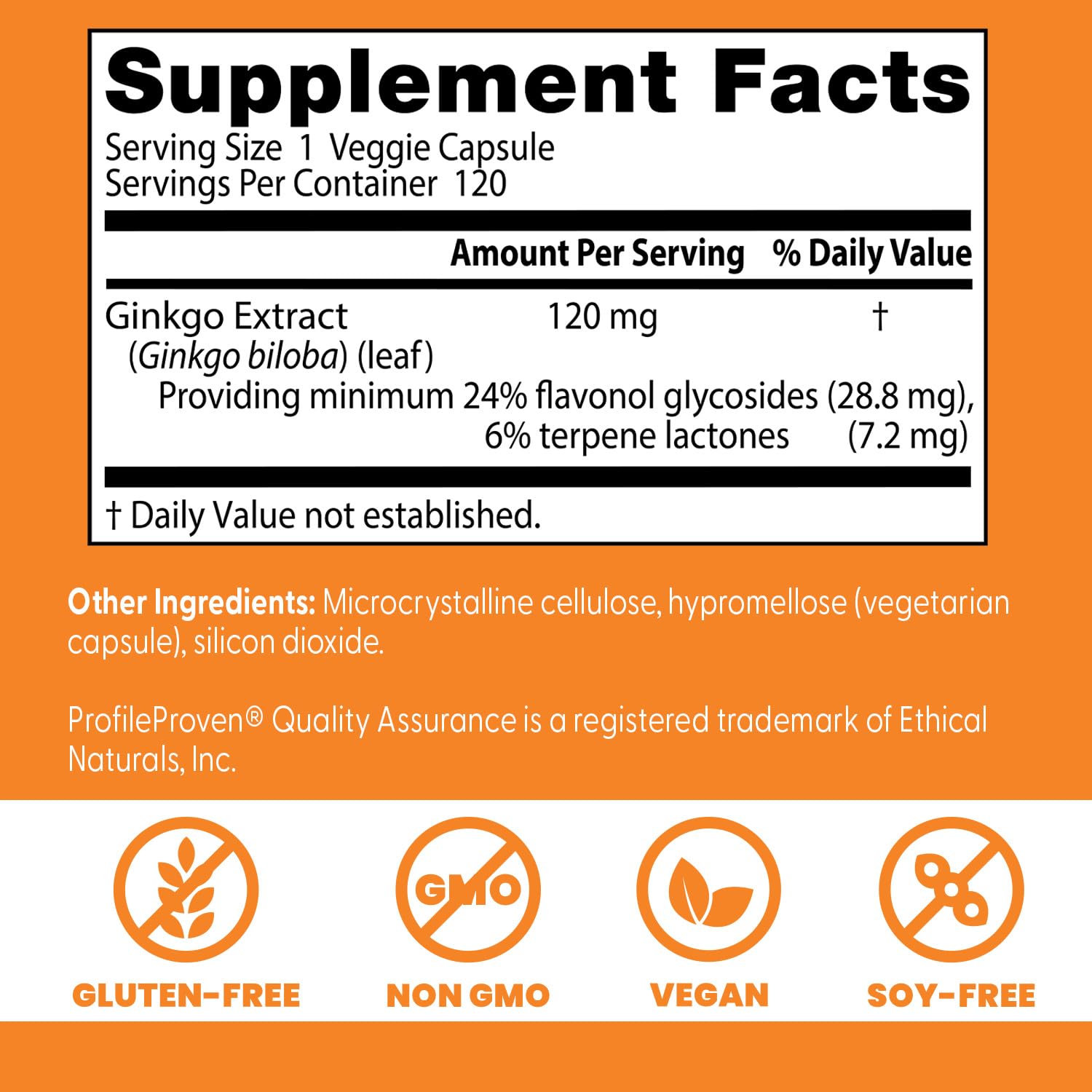 Doctor's Best memory and cognitive support vegan capsules bottle showcasing standardized extract details.
