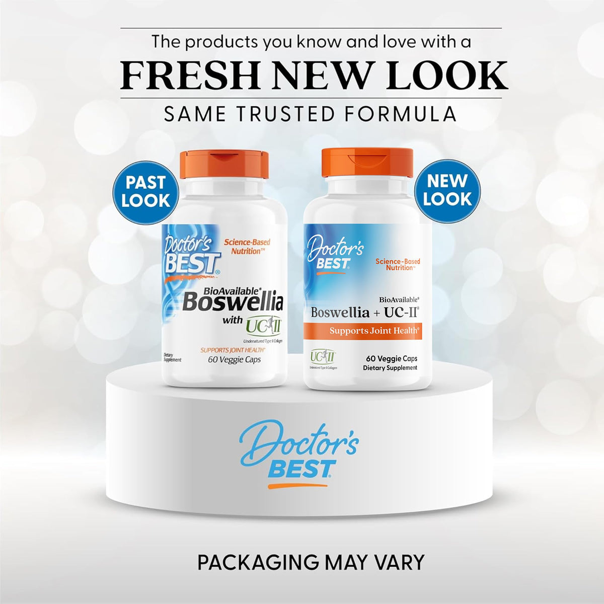 Doctor's Best undenatured type II collagen and boswellia supplement label ingredients