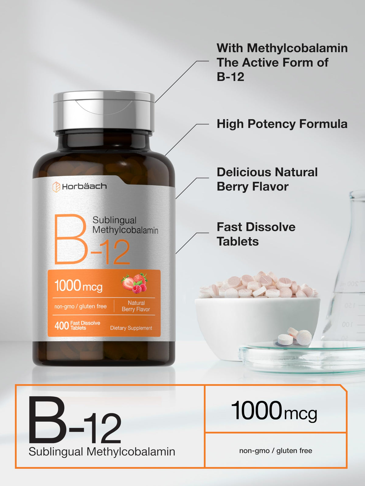 Natural berry flavor sublingual b12 tablets fast absorption mechanism