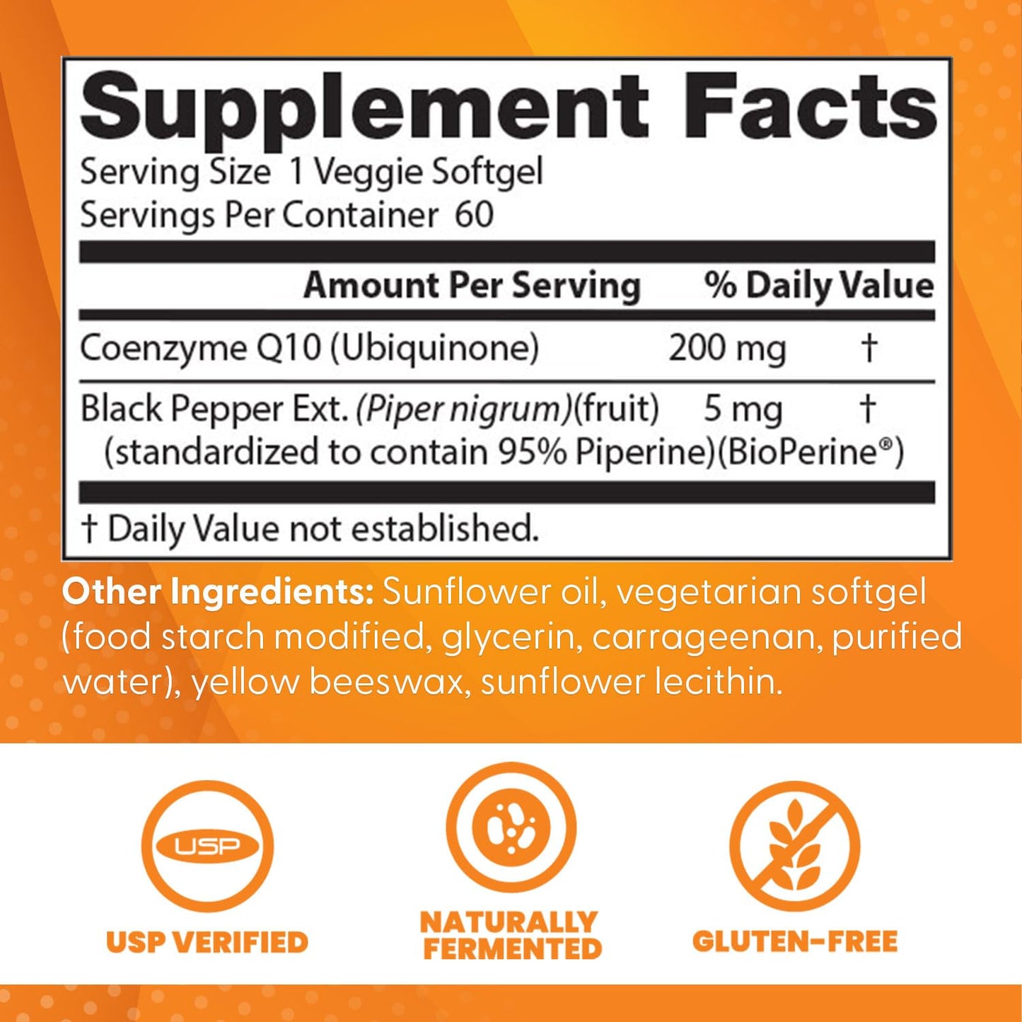 Imported USA Doctor's Best CoQ10 200mg cellular energy support supplement