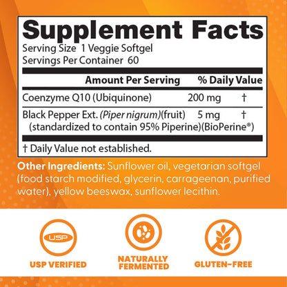 Imported USA Doctor's Best CoQ10 200mg cellular energy support supplement
