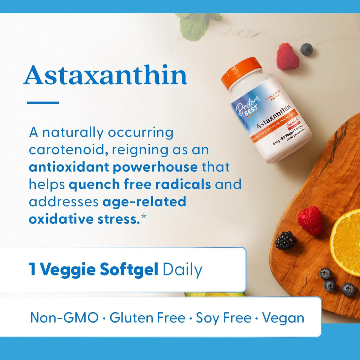 Doctor's Best Astaxanthin packaging and bottle back view