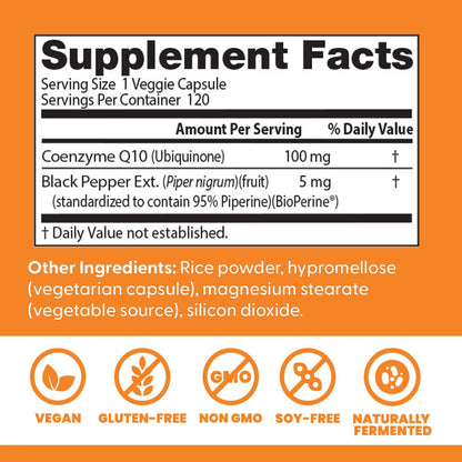 Doctor's Best premium heart health supplement bottle displaying non GMO and vegan seals