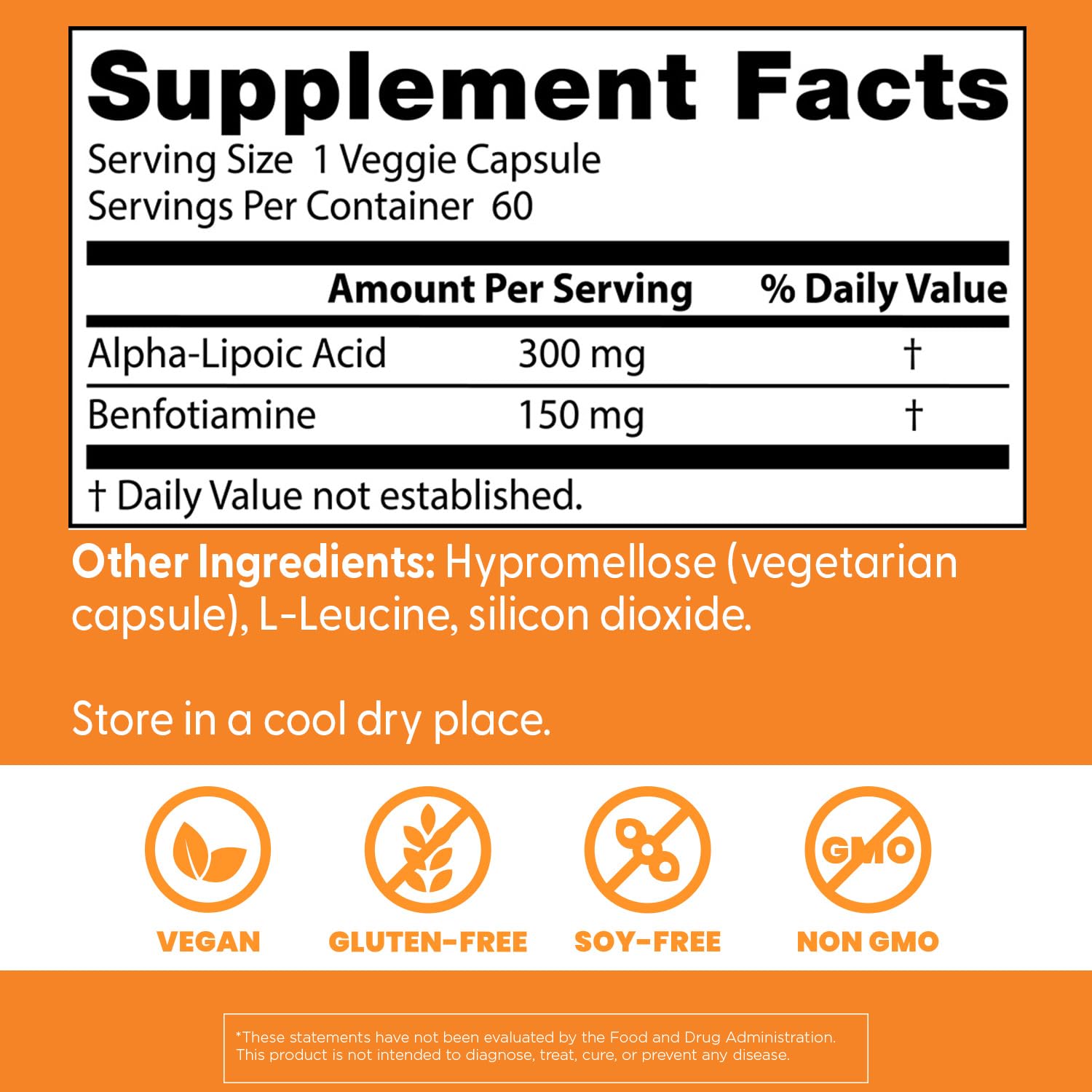 Doctor's Best Benfotiamine 60 count vegetarian capsules