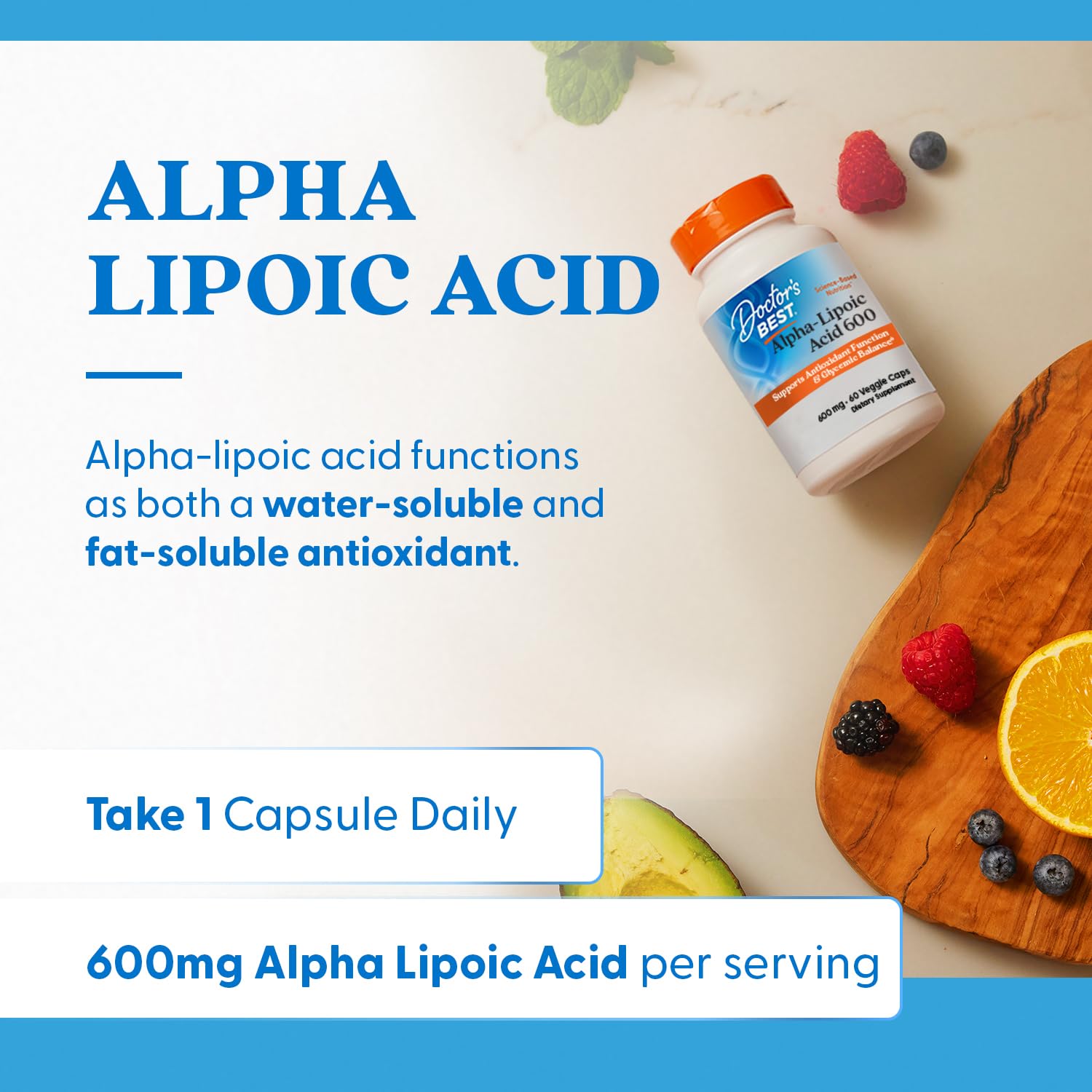 Authentic USA imported Doctors Best Alpha Lipoic Acid packaging