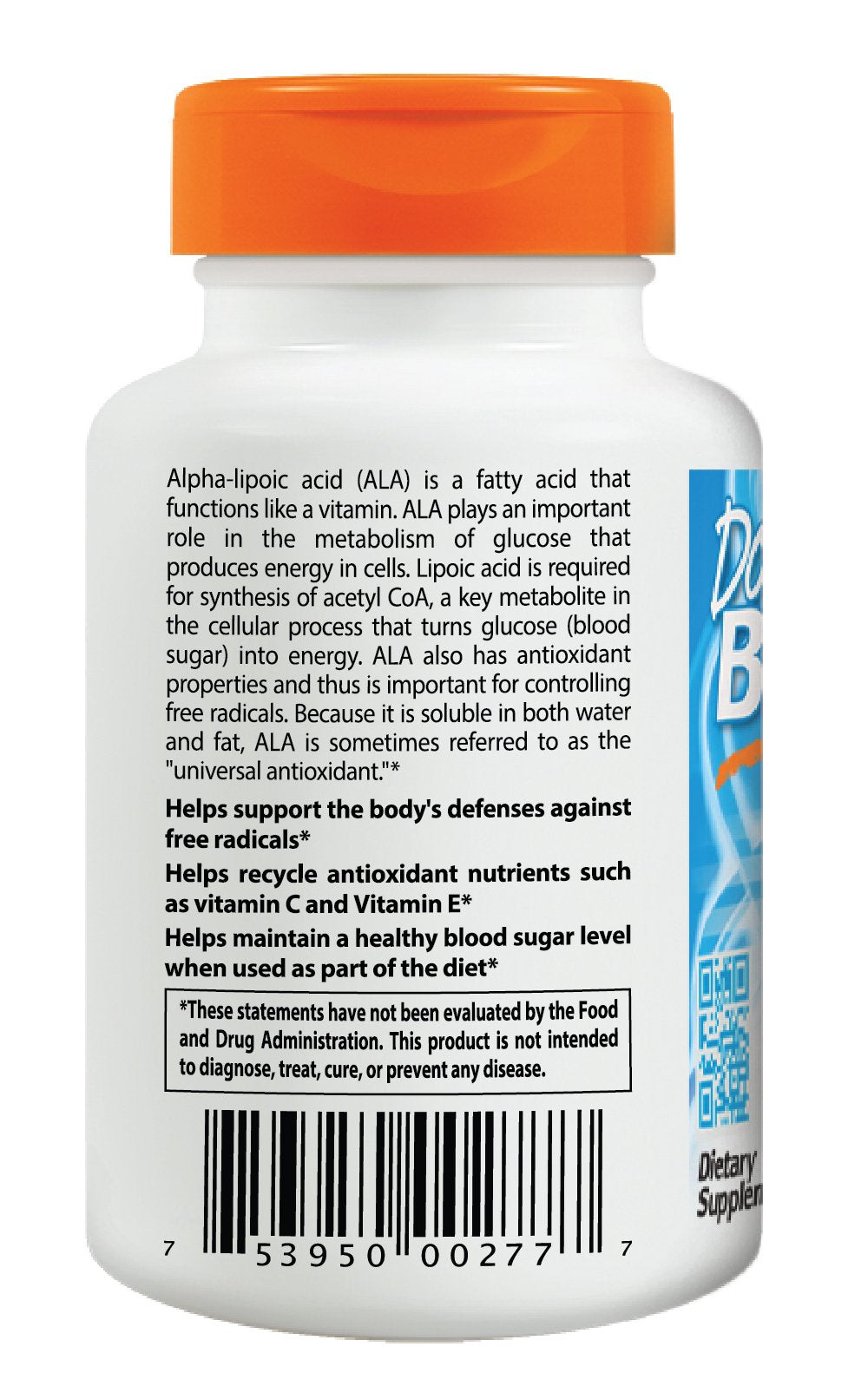 Product cap and seal of Doctor's Best 180 count bottle