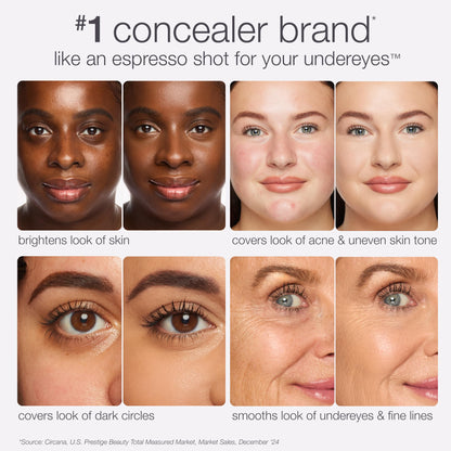 Tarte ultra creamy concealer swatches on diverse skin tones