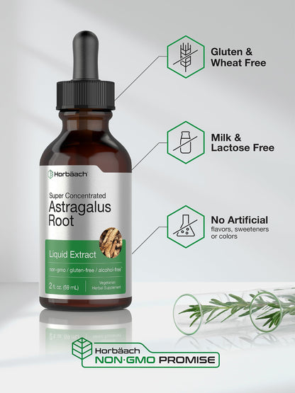 HorbÃ¤ach super concentrated herbal supplement dropper bottle showing dosage instructions.