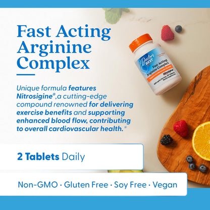 Top angle view of the authentic USA imported Doctor's Best arginine complex bottle showing the secure cap seal.