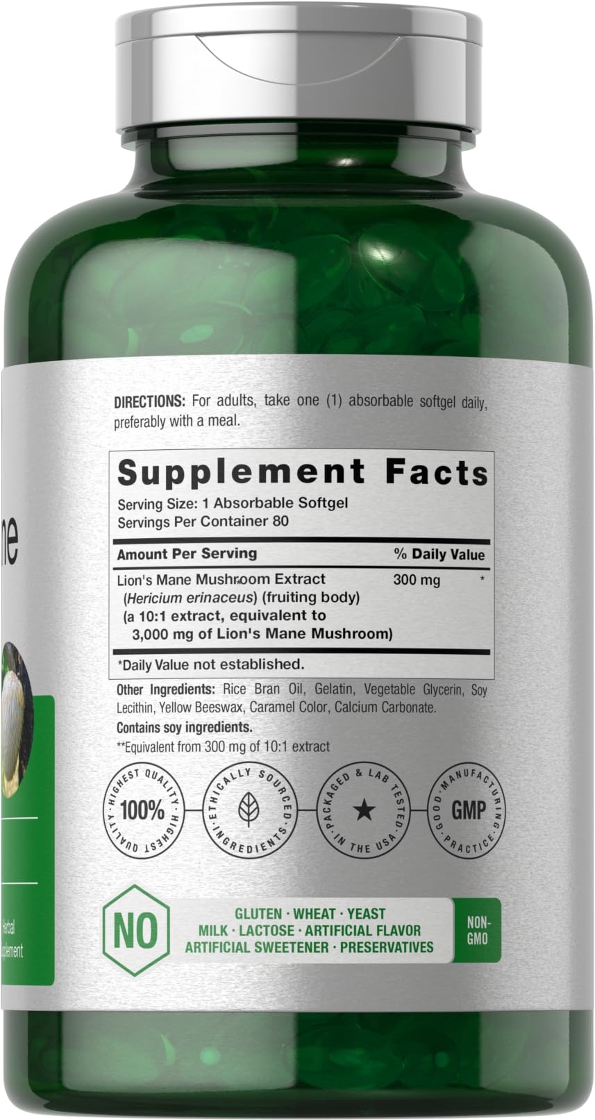 HorbÃ¤ach high potency 3000mg equivalent softgels label details
