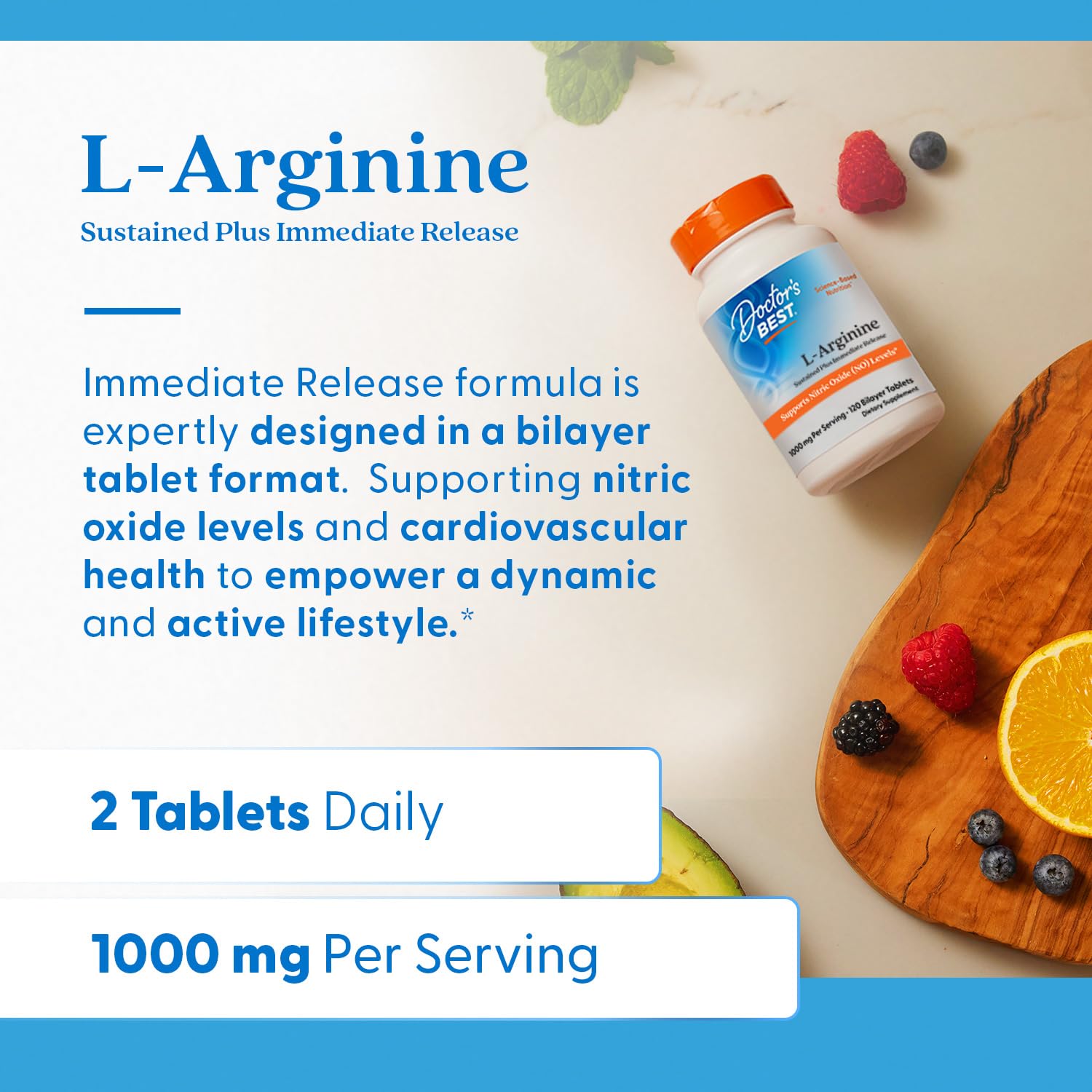 Authentic imported Doctor's Best L Arginine vegan non GMO tablets closeup view