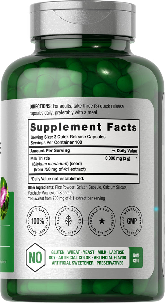 HorbÃ¤ach Milk Thistle Extract non GMO gluten free supplement packaging facts
