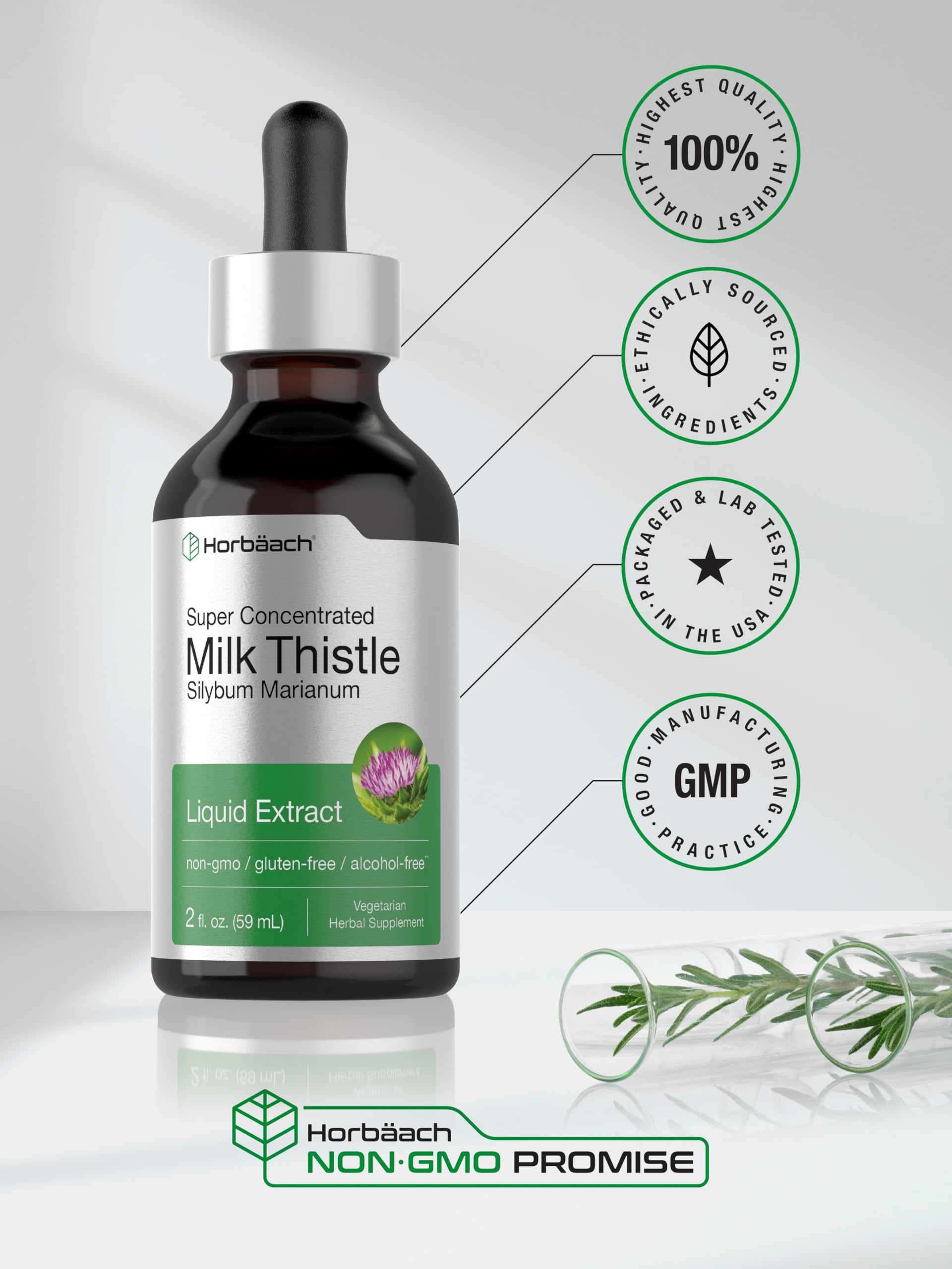 Horbaach wellness supplement packaging detailing laboratory tested premium quality standards