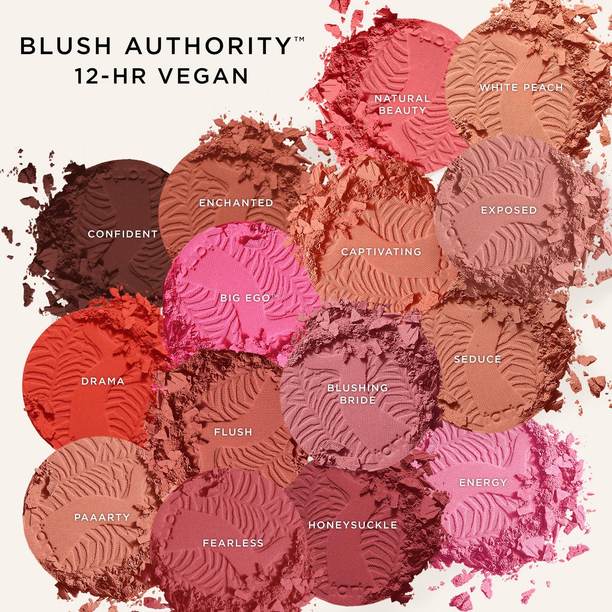 Tarte face makeup powder blush swatched on skin showcasing buildable pigment.