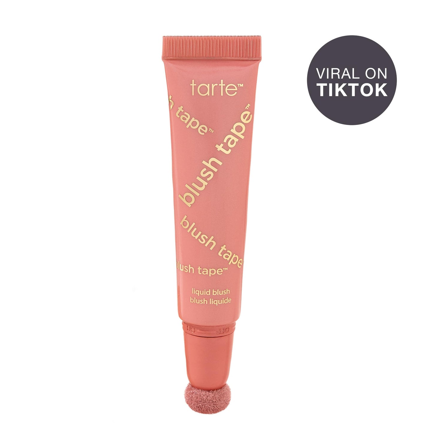 Tarte buildable cream cheek makeup tube standing upright on a clean surface.