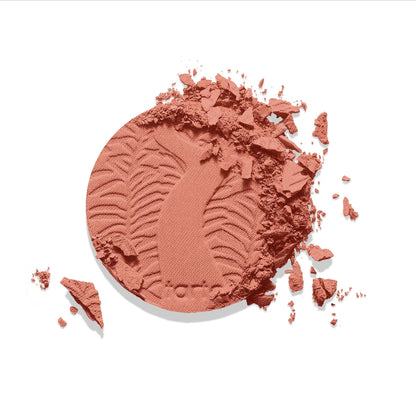 Tarte cruelty free cosmetic blush showing the sleek travel friendly packaging design.