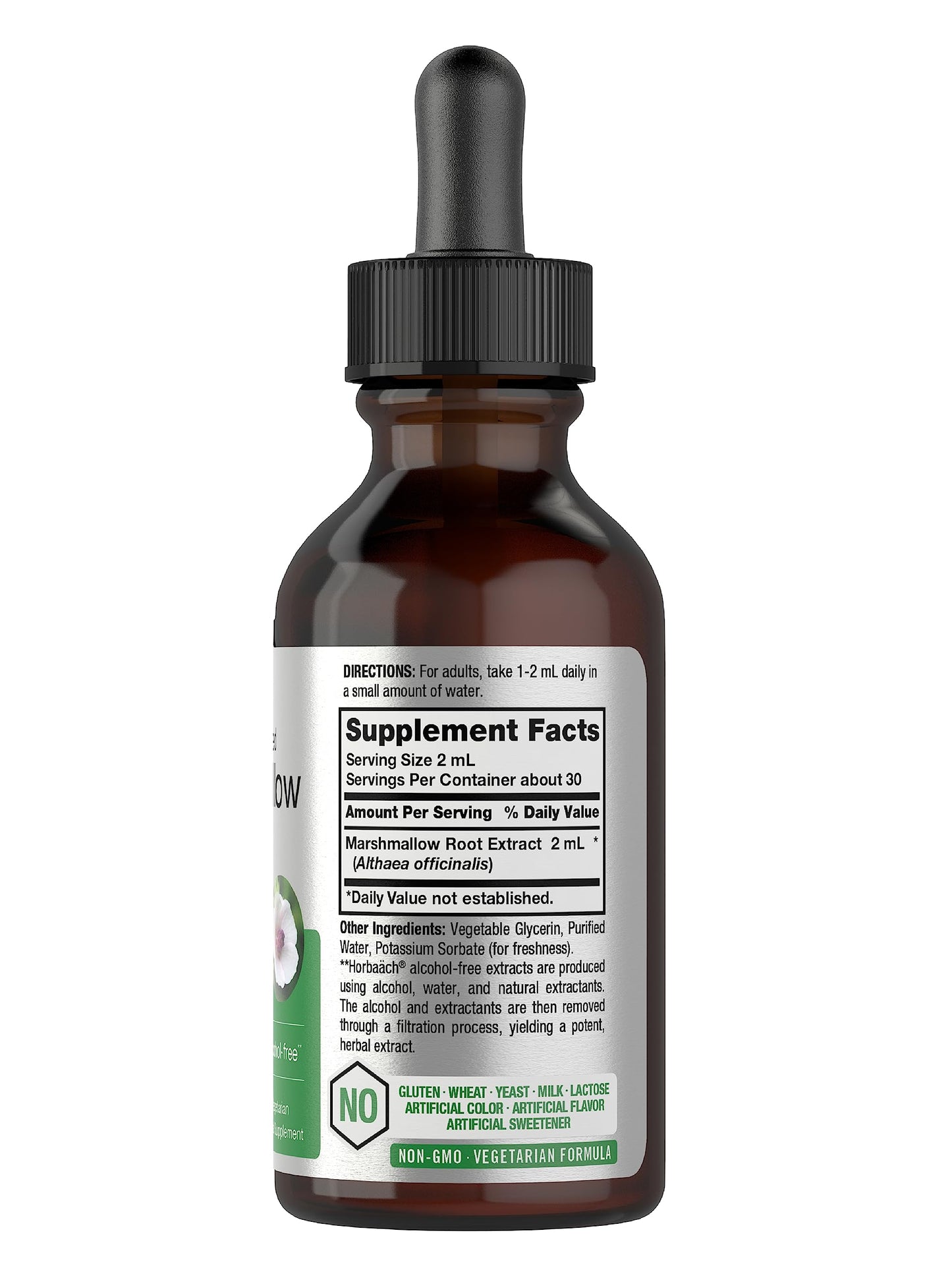 Horbaach Marshmallow Root liquid extract 2 fluid ounces packaging