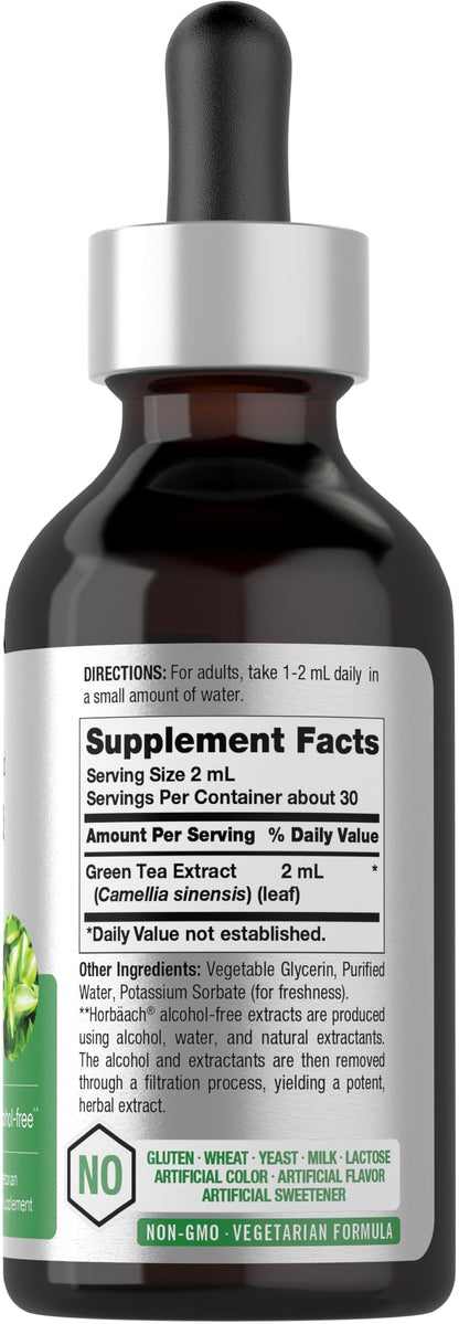 Horbaach Green Tea liquid tincture supplement label detail