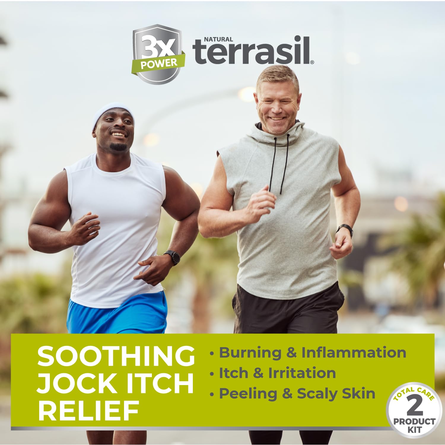 Terrasil extra strength clotrimazole ointment tube with seventy five gram medicated cleansing bar side by side