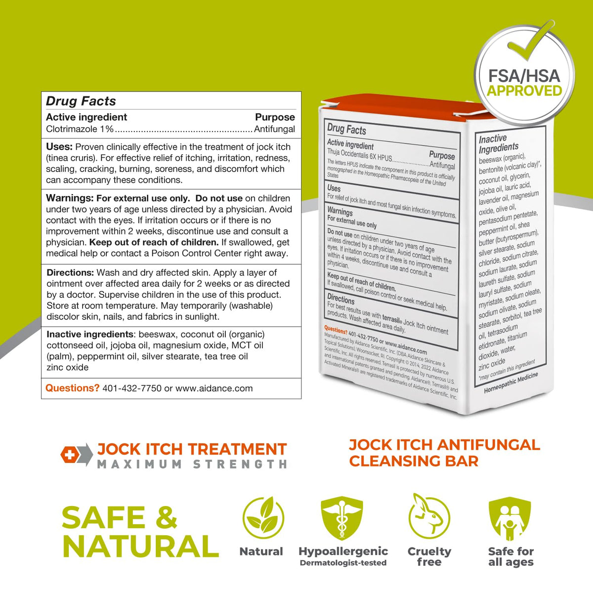 Terrasil activated minerals system highlighting the complete skin recovery routine for tinea infections