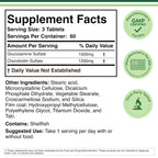 Evorina Double Wood supplement bottle back label ingredients