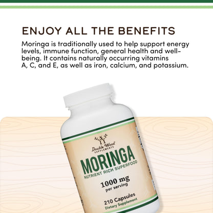 Authentic USA imported Double Wood Supplements organic green superfood bottle with clear capsule contents