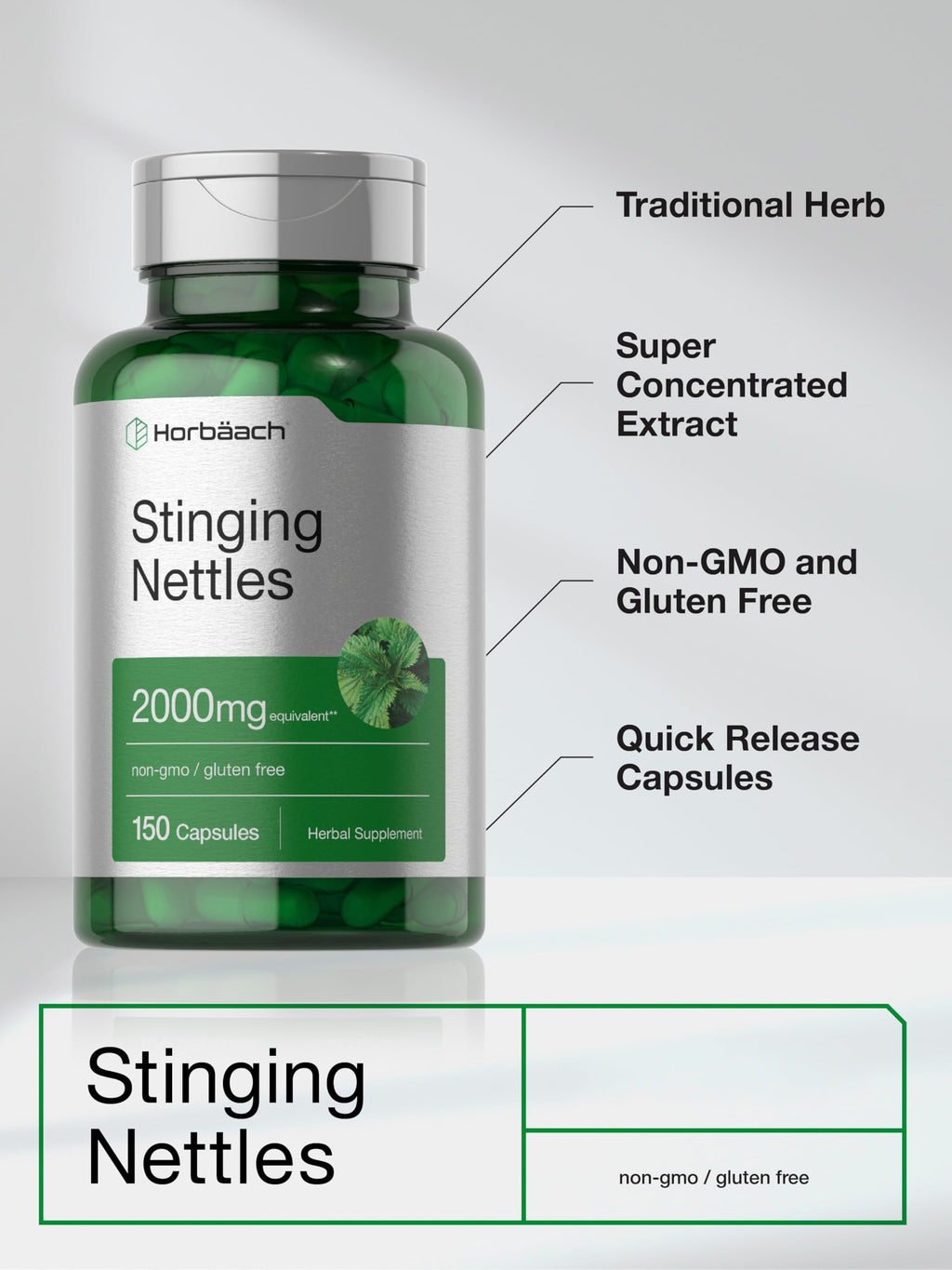 Authentic HorbÃ¤ach herbal supplement packaging showing non-GMO certification