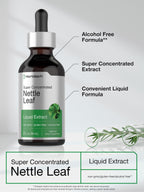 HorbÃ¤ach alcohol free nettle leaf dropper bottle displaying super concentrated formula details