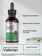 Side view of HorbÃ¤ach super concentrated valerian root supplement bottle showing full ingredient list.
