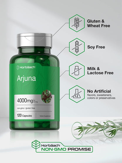 Horbaach Terminalia arjuna bark extract quick release capsules directions and safety label