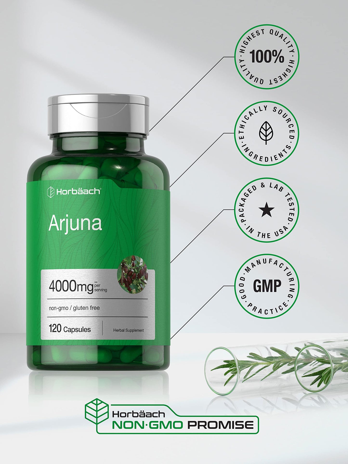 Premium imported heart wellness supplement bottle showing 120 capsule count