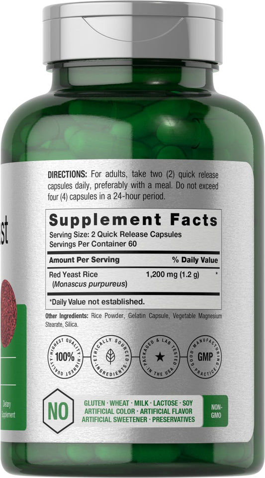 HorbÃ¤ach Red Yeast Rice supplement label details