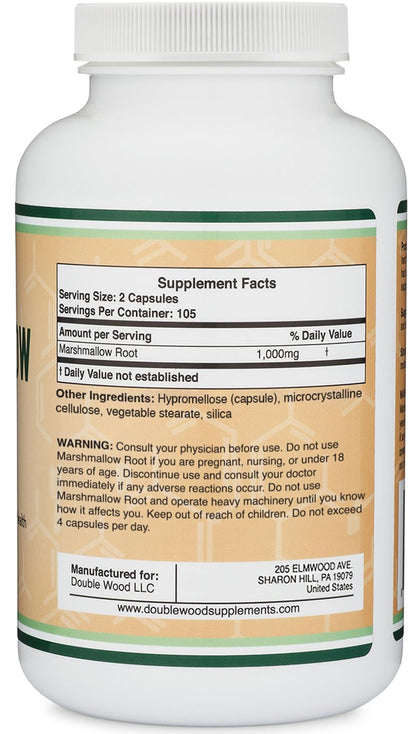 Double Wood Supplements natural marshmallow root herbal capsules
